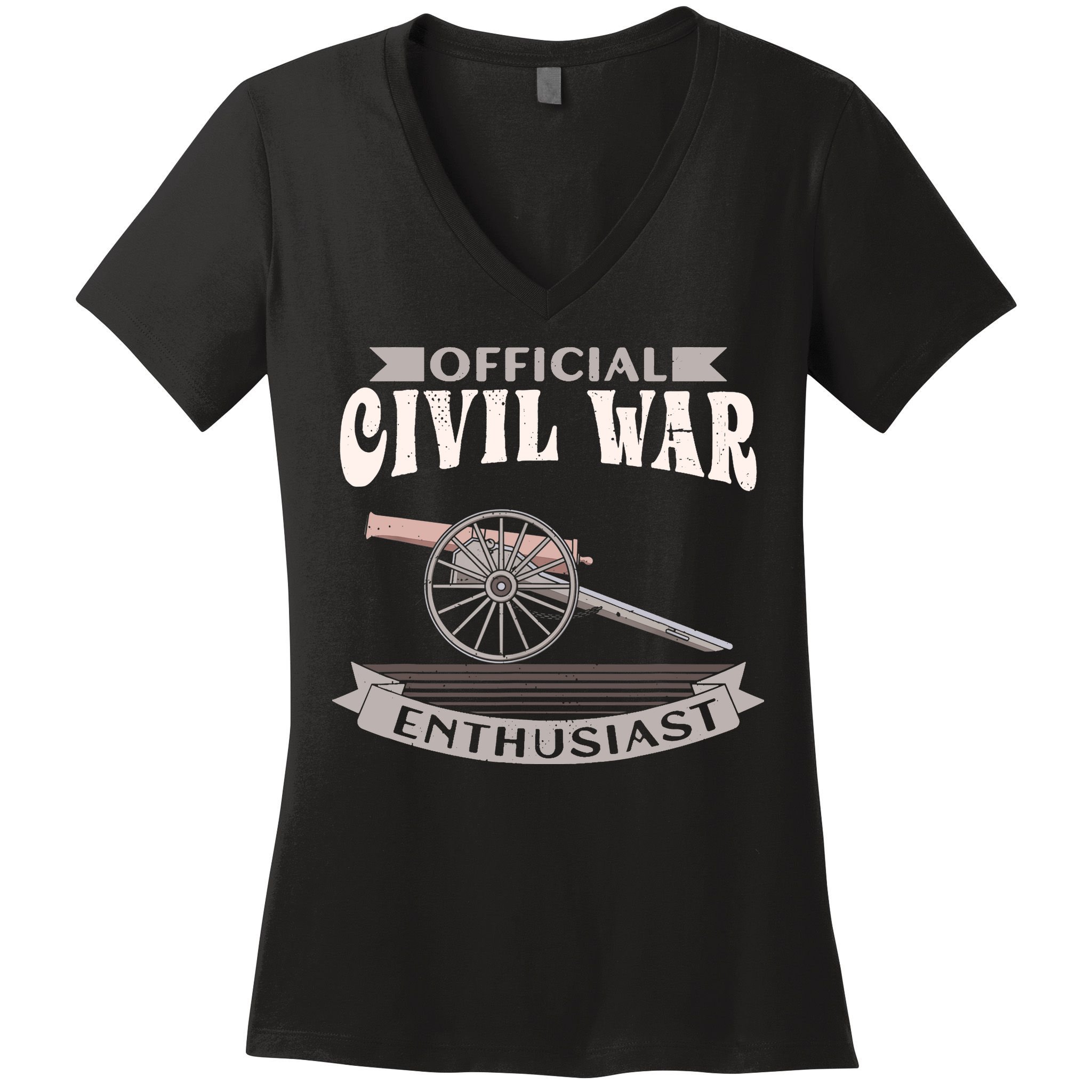 Civil War Enthusiast American Lover US Reenactor Women's V-Neck T-Shirt