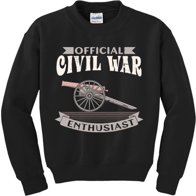 Civil War Enthusiast American Lover US Reenactor Kids Sweatshirt