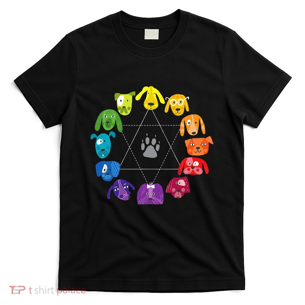 Color Wheel Educational Art Teacher Dog Themed Artist T-Shirt