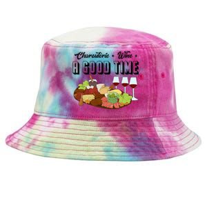 Charcuterie + Wine Equals A Good Time Cute Charcuterie Board Tie-Dyed Bucket Hat