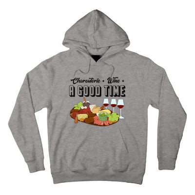 Charcuterie + Wine Equals A Good Time Cute Charcuterie Board Tall Hoodie