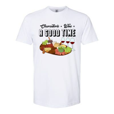 Charcuterie + Wine Equals A Good Time Cute Charcuterie Board Softstyle CVC T-Shirt