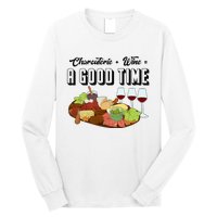 Charcuterie + Wine Equals A Good Time Cute Charcuterie Board Long Sleeve Shirt