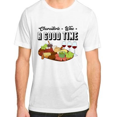 Charcuterie + Wine Equals A Good Time Cute Charcuterie Board Adult ChromaSoft Performance T-Shirt