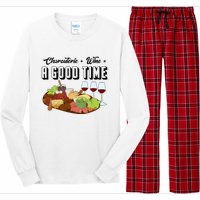 Charcuterie + Wine Equals A Good Time Cute Charcuterie Board Long Sleeve Pajama Set