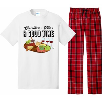 Charcuterie + Wine Equals A Good Time Cute Charcuterie Board Pajama Set