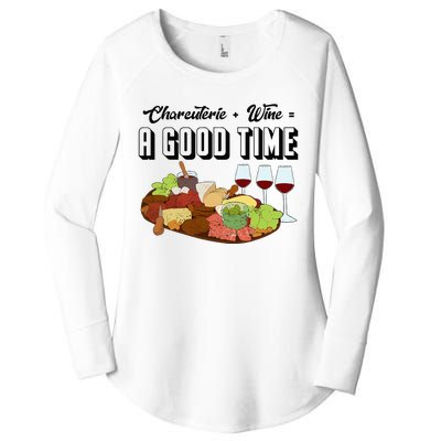 Charcuterie + Wine Equals A Good Time Cute Charcuterie Board Women's Perfect Tri Tunic Long Sleeve Shirt