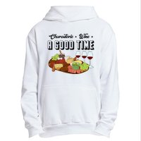 Charcuterie + Wine Equals A Good Time Cute Charcuterie Board Urban Pullover Hoodie