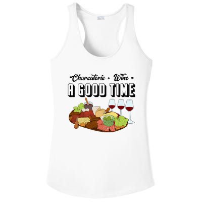 Charcuterie + Wine Equals A Good Time Cute Charcuterie Board Ladies PosiCharge Competitor Racerback Tank