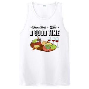 Charcuterie + Wine Equals A Good Time Cute Charcuterie Board PosiCharge Competitor Tank