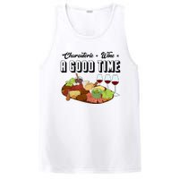 Charcuterie + Wine Equals A Good Time Cute Charcuterie Board PosiCharge Competitor Tank