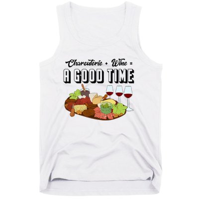 Charcuterie + Wine Equals A Good Time Cute Charcuterie Board Tank Top