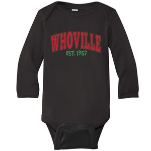 Christmas Whoville Est 1957 Funny Christmas Sweater Cute Christmas Baby Long Sleeve Bodysuit