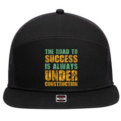 Construction Worker Excavator House Building Site Fore Cool Gift 7 Panel Mesh Trucker Snapback Hat