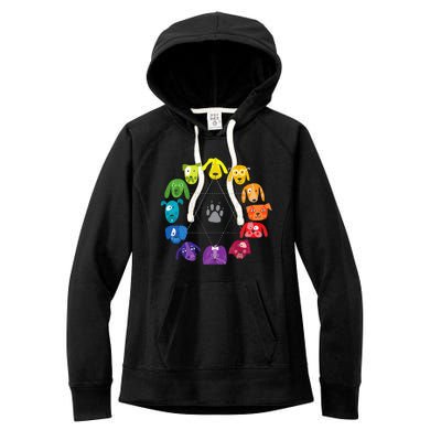 Color Wheel Educational Art Teacher Dog Themed Artist Women's Fleece Hoodie