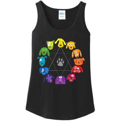 Color Wheel Educational Art Teacher Dog Themed Artist Ladies Essential Tank