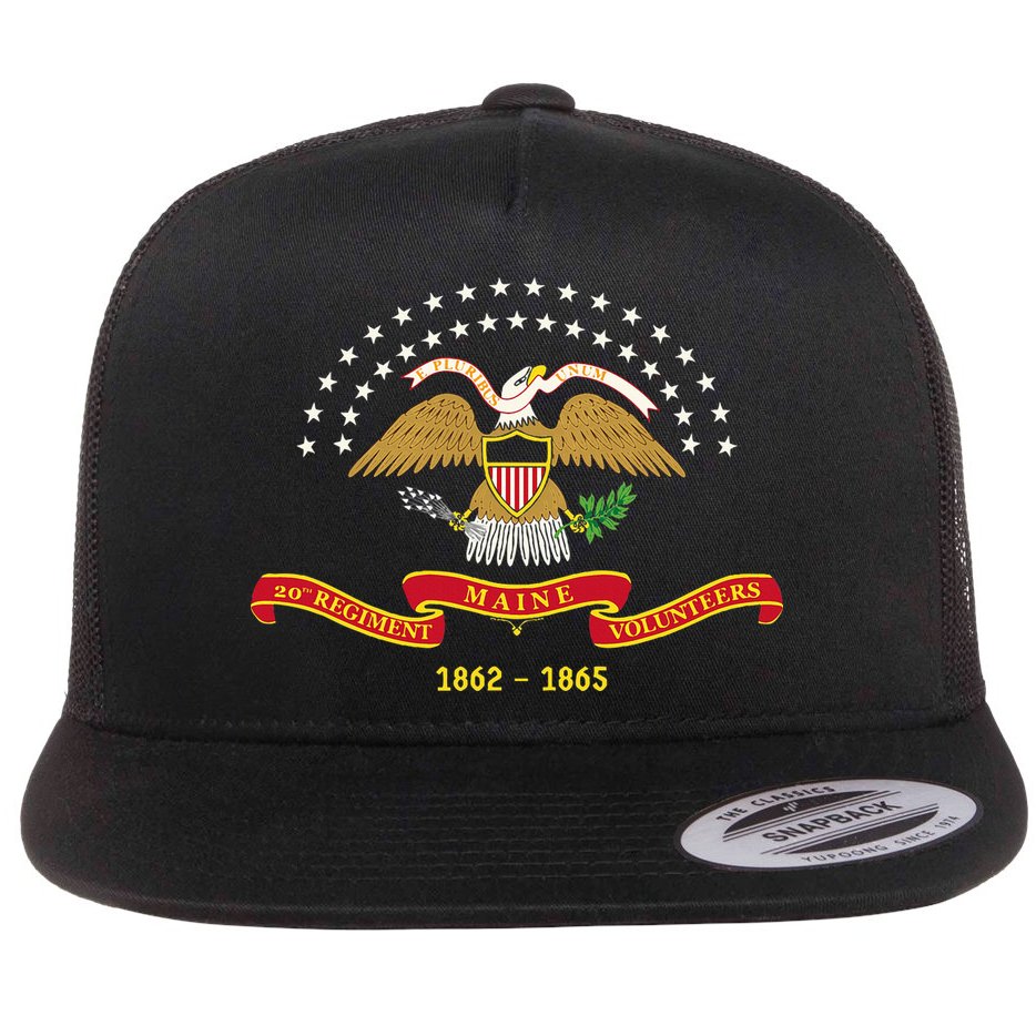 Civil War Era 20th Maine Volunteer Infantry Regiment Flag Flat Bill Trucker Hat