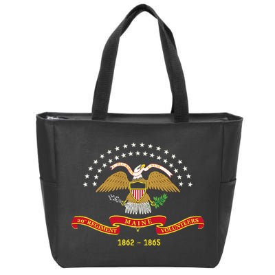 Civil War Era 20th Maine Volunteer Infantry Regiment Flag Zip Tote Bag