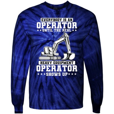 Construction Worker Excavator Heavy Equipment Operator Tie-Dye Long Sleeve Shirt