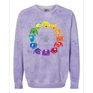 Color Wheel Educational Art Teacher Dog Themed Artist Colorblast Crewneck Sweatshirt