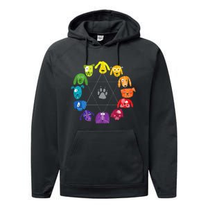 Color Wheel Educational Art Teacher Dog Themed Artist Performance Fleece Hoodie