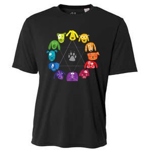 Color Wheel Educational Art Teacher Dog Themed Artist Cooling Performance Crew T-Shirt