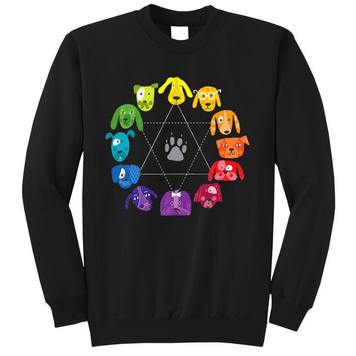 Color Wheel Educational Art Teacher Dog Themed Artist Sweatshirt