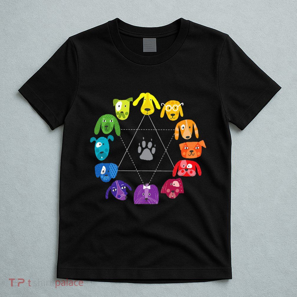 Color Wheel Educational Art Teacher Dog Themed Artist T-Shirt