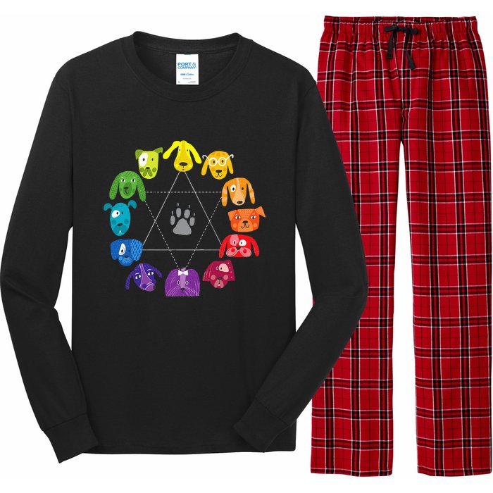 Color Wheel Educational Art Teacher Dog Themed Artist Long Sleeve Pajama Set