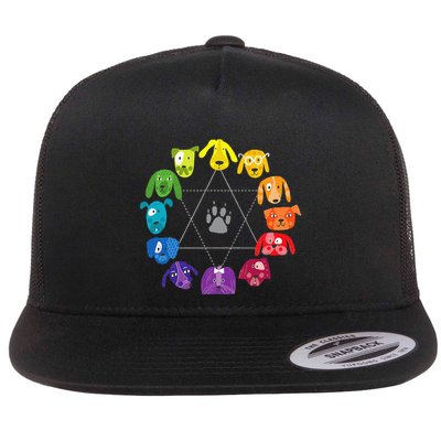 Color Wheel Educational Art Teacher Dog Themed Artist Flatbill Hat