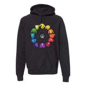 Color Wheel Educational Art Teacher Dog Themed Artist Premium Hoodie