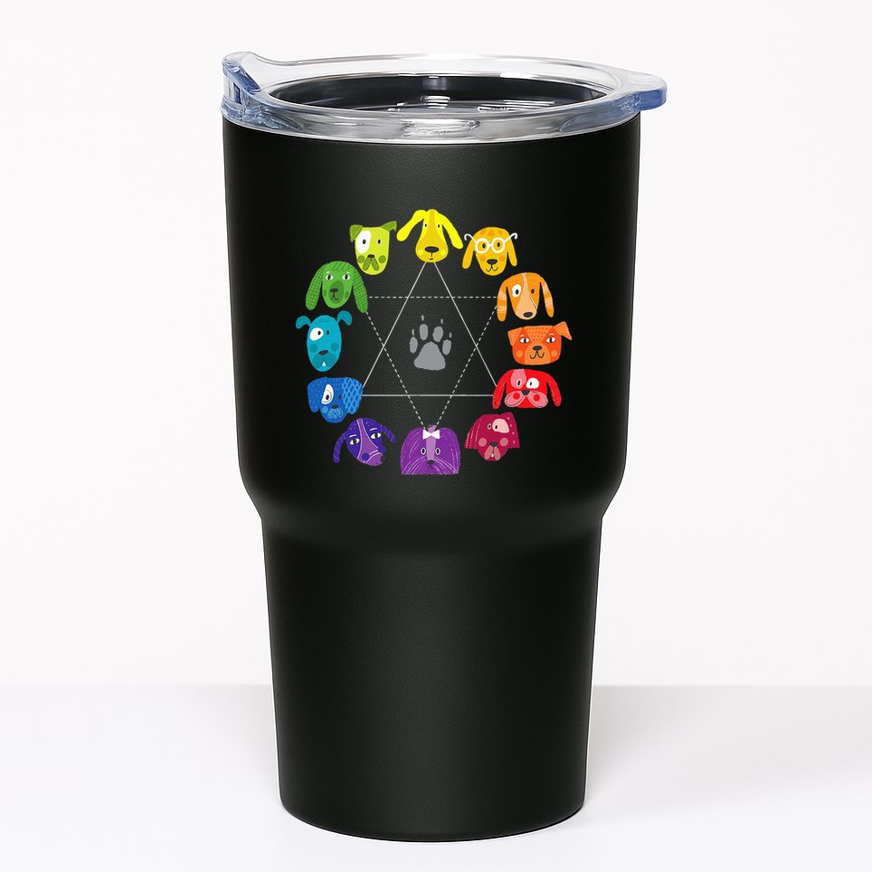 Color Wheel Educational Art Teacher Dog Themed Artist Tumbler