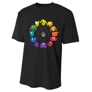 Color Wheel Educational Art Teacher Dog Themed Artist Performance Sprint T-Shirt