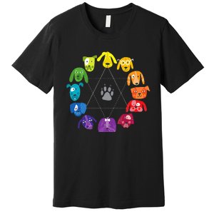 Color Wheel Educational Art Teacher Dog Themed Artist Premium T-Shirt