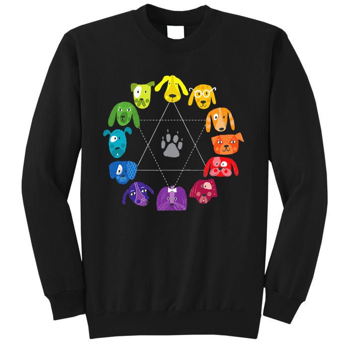 Color Wheel Educational Art Teacher Dog Themed Artist Tall Sweatshirt