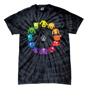 Color Wheel Educational Art Teacher Dog Themed Artist Tie-Dye T-Shirt