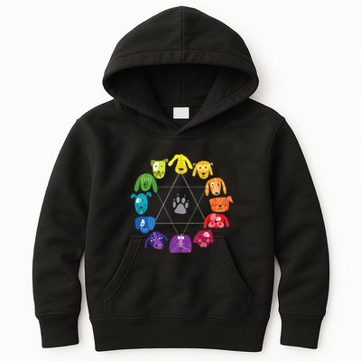 Color Wheel Educational Art Teacher Dog Themed Artist Kids Hoodie