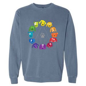 Color Wheel Educational Art Teacher Dog Themed Artist Garment-Dyed Sweatshirt