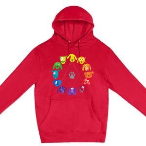 Color Wheel Educational Art Teacher Dog Themed Artist Premium Pullover Hoodie