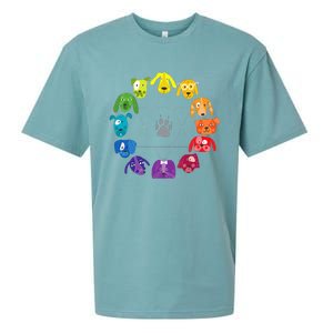 Color Wheel Educational Art Teacher Dog Themed Artist Sueded Cloud Jersey T-Shirt