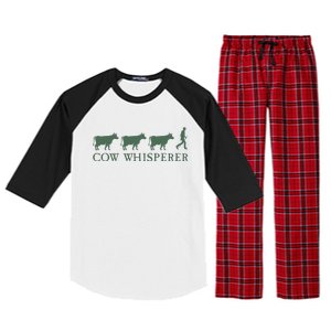 Cow Whisperer Funny Farmer Farming Lovers Outfit Raglan Sleeve Pajama Set