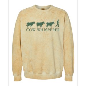 Cow Whisperer Funny Farmer Farming Lovers Outfit Colorblast Crewneck Sweatshirt