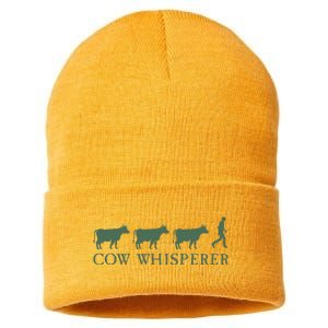 Cow Whisperer Funny Farmer Farming Lovers Outfit Sustainable Knit Beanie