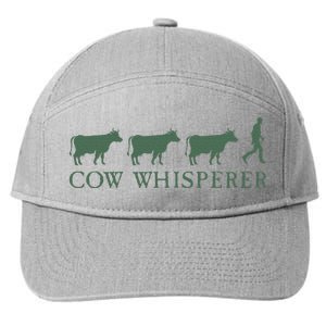 Cow Whisperer Funny Farmer Farming Lovers Outfit 7-Panel Snapback Hat