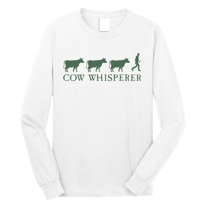 Cow Whisperer Funny Farmer Farming Lovers Outfit Long Sleeve Shirt