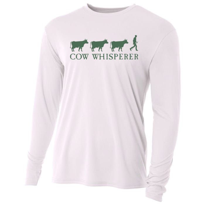 Cow Whisperer Funny Farmer Farming Lovers Outfit Cooling Performance Long Sleeve Crew