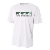 Cow Whisperer Funny Farmer Farming Lovers Outfit Performance Sprint T-Shirt