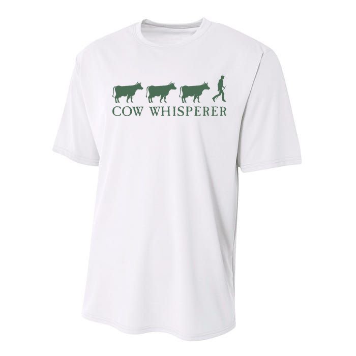 Cow Whisperer Funny Farmer Farming Lovers Outfit Performance Sprint T-Shirt