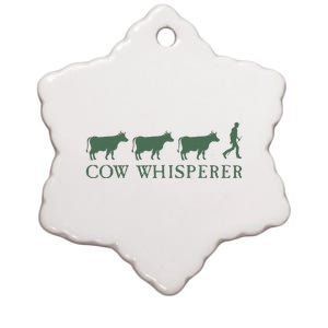 Cow Whisperer Funny Farmer Farming Lovers Outfit Ceramic Star Ornament