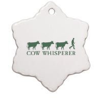 Cow Whisperer Funny Farmer Farming Lovers Outfit Ceramic Star Ornament